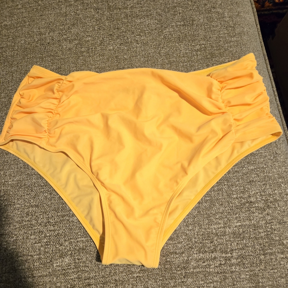 Rosegal Yellow High-Waisted Bikini Bottom